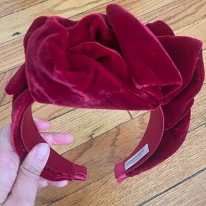 Jennifer Behr Red Velvet Headband - Never worn